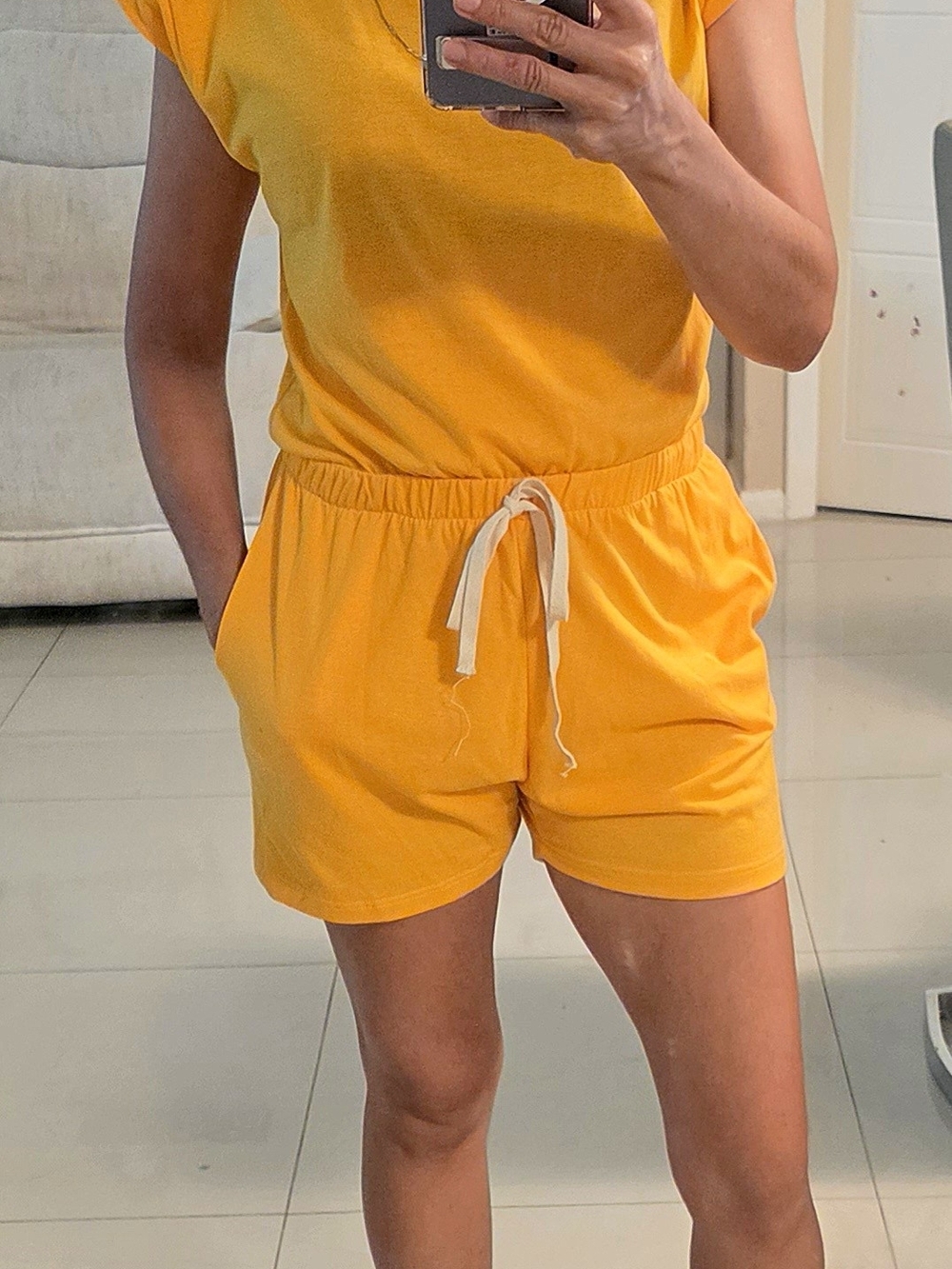Everyday Drawstring Women’s Shorts - Yellow